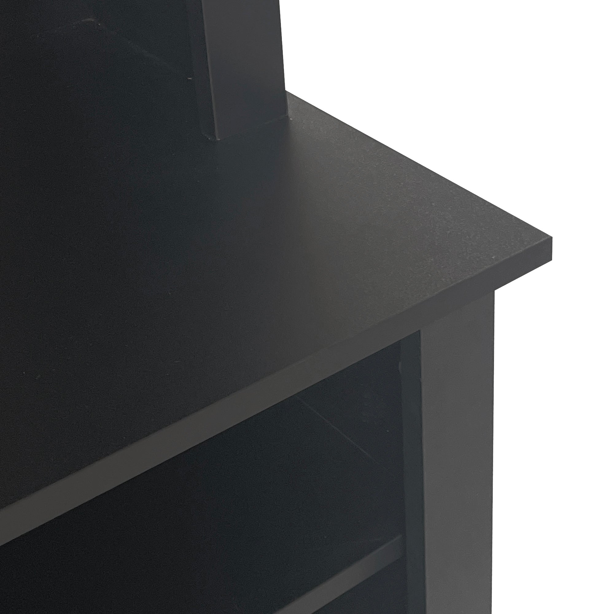 Wardrobe set with bench and shoe rack, multifunctional storage, black