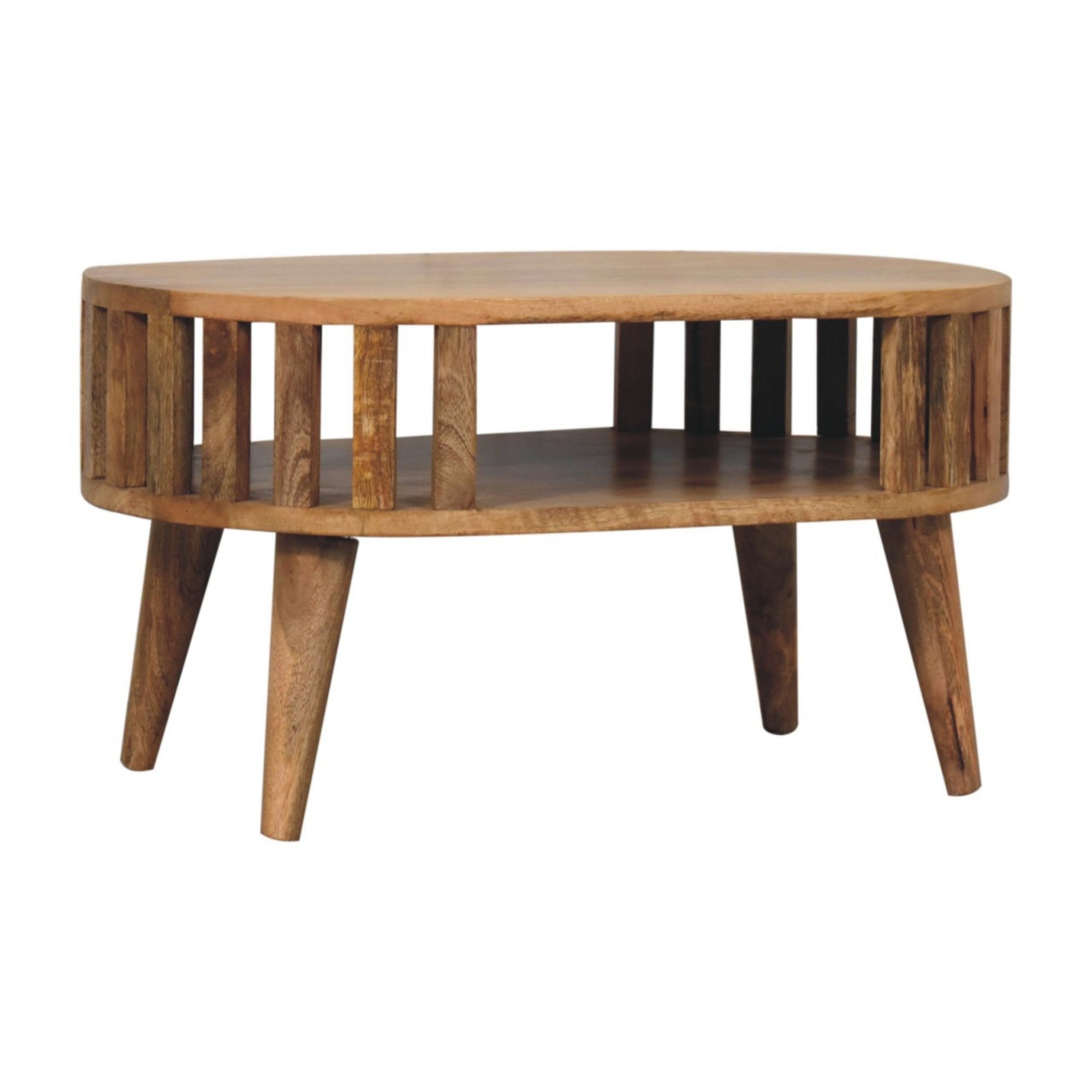 Ariella Coffee Table Mini Open Slot Solid Wood Brown