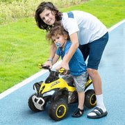 Children's Ride-On Pedal Car with light, music, for 18-36 months, yellow plastic and steel