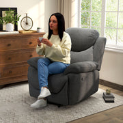 Reclining Armchair, 150° Tiltable for Living Room, Dark Grey Linen Look