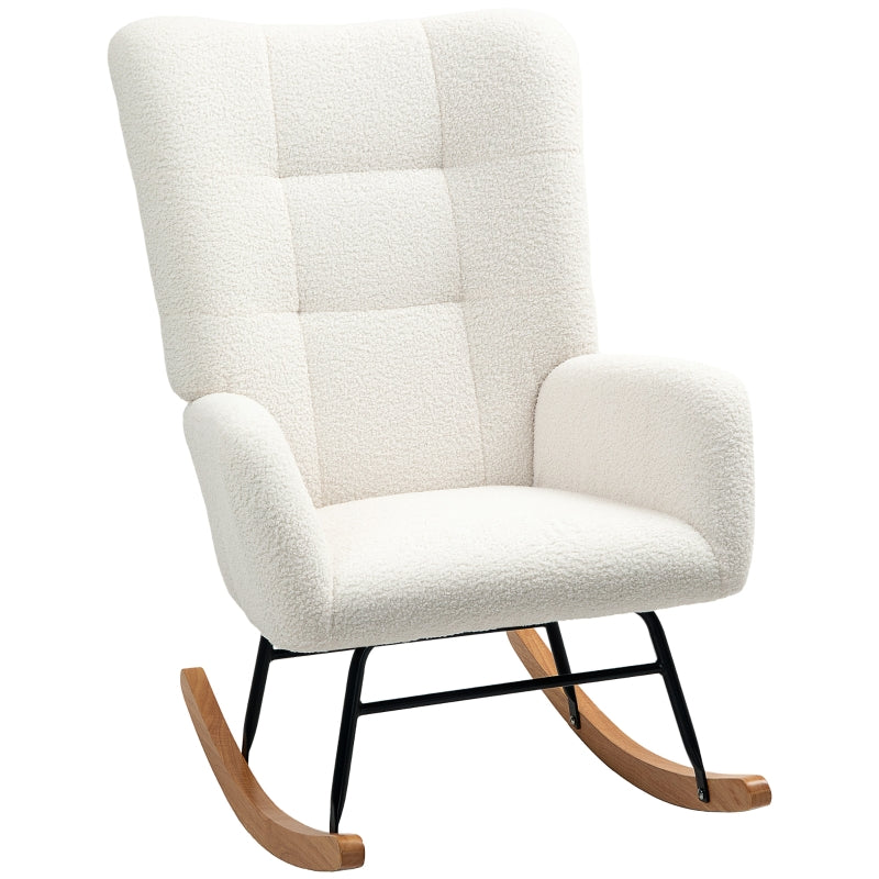 Teddy Rocking Chair, Fleece - Cream White
