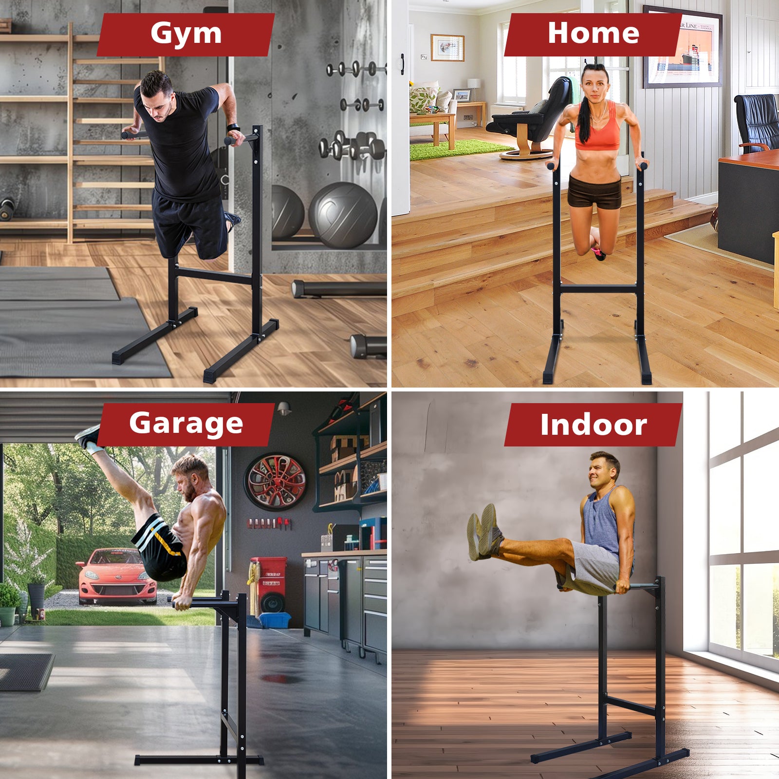 Dip Bar Station Heavy Duty Multi-function Push Up Bar for Home Gym