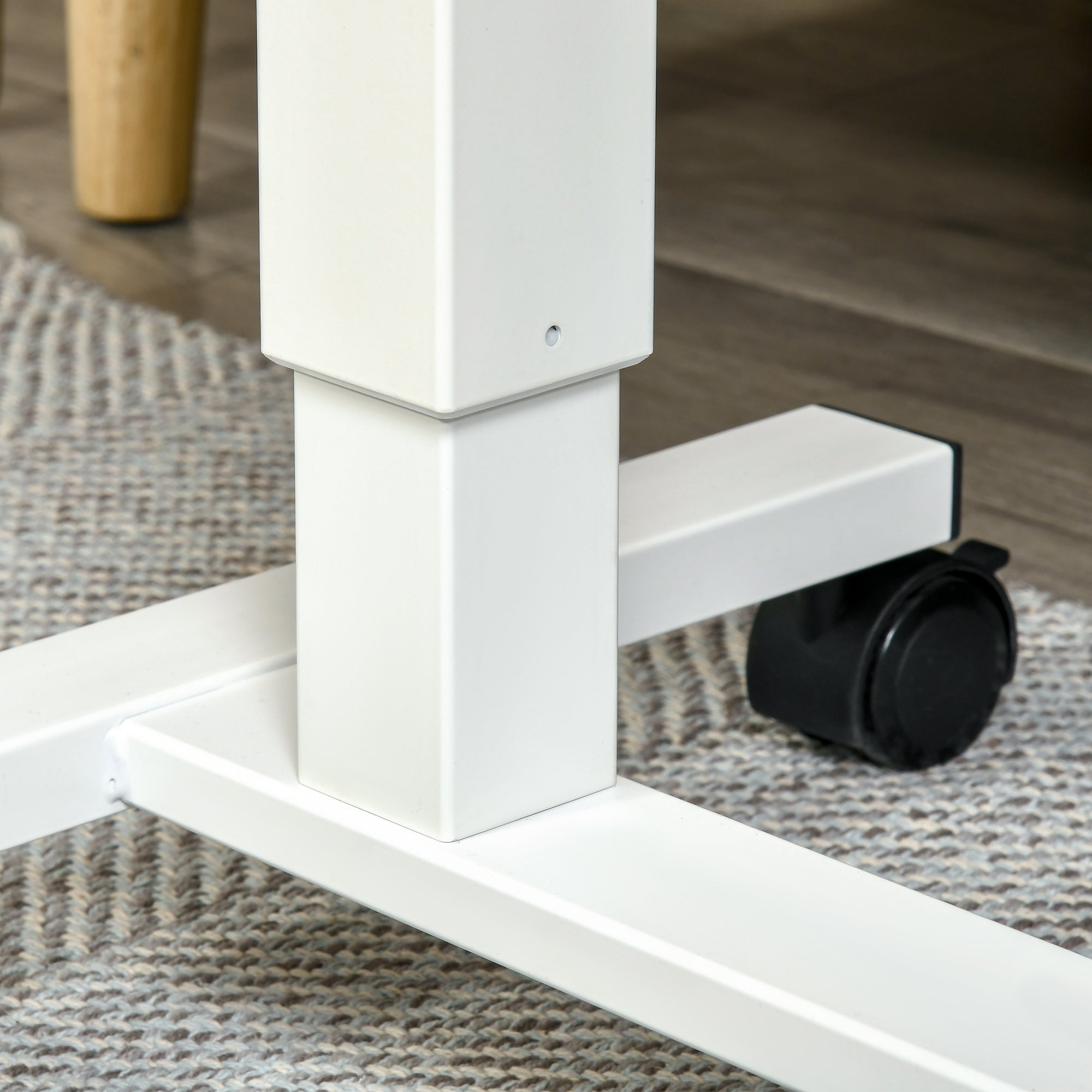 Sit-Stand Desk, Height-Adjustable C-Shaped Laptop Table 70-110 cm, Natural White