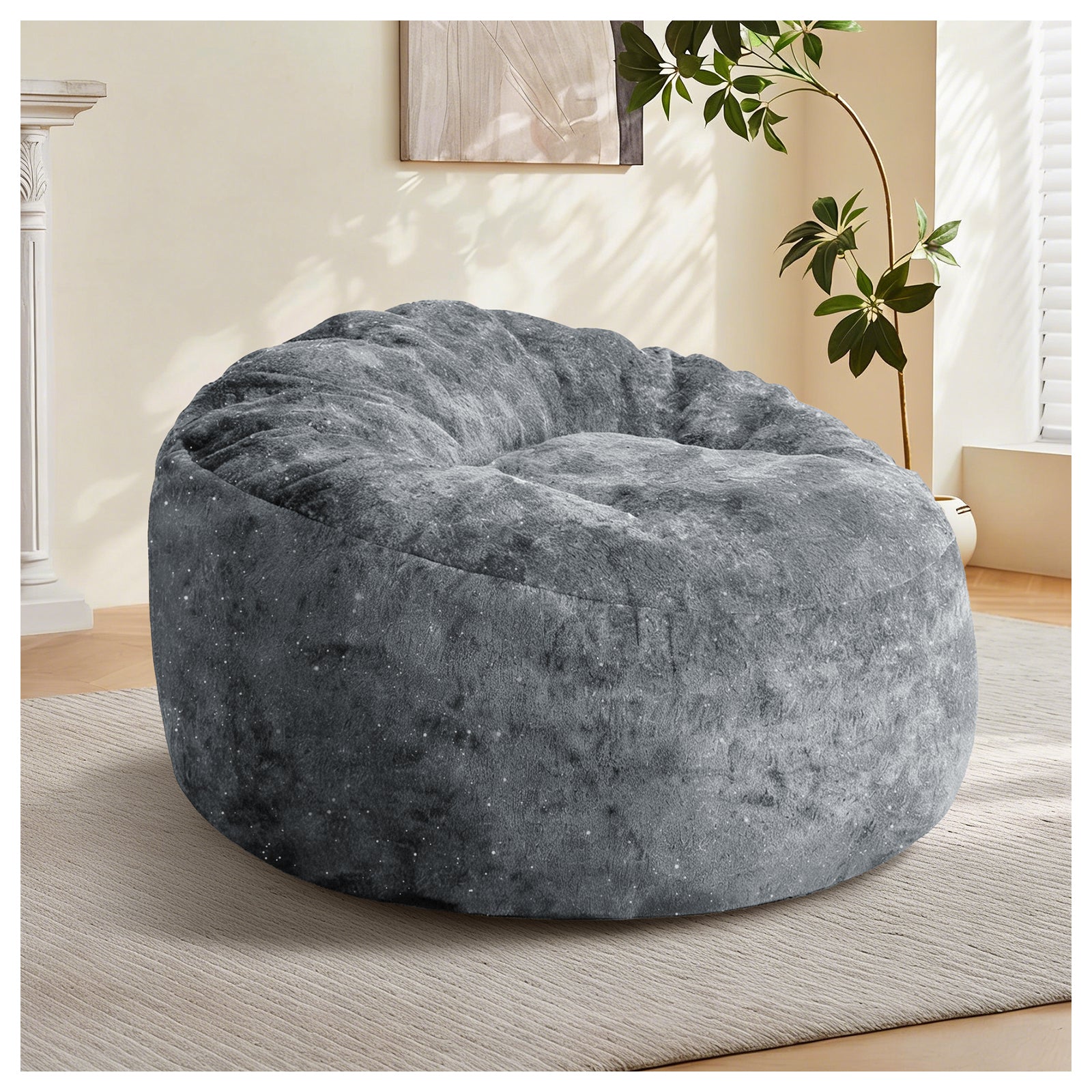 Curved High-Back Bean Bag Chair Full-Body Contour Support