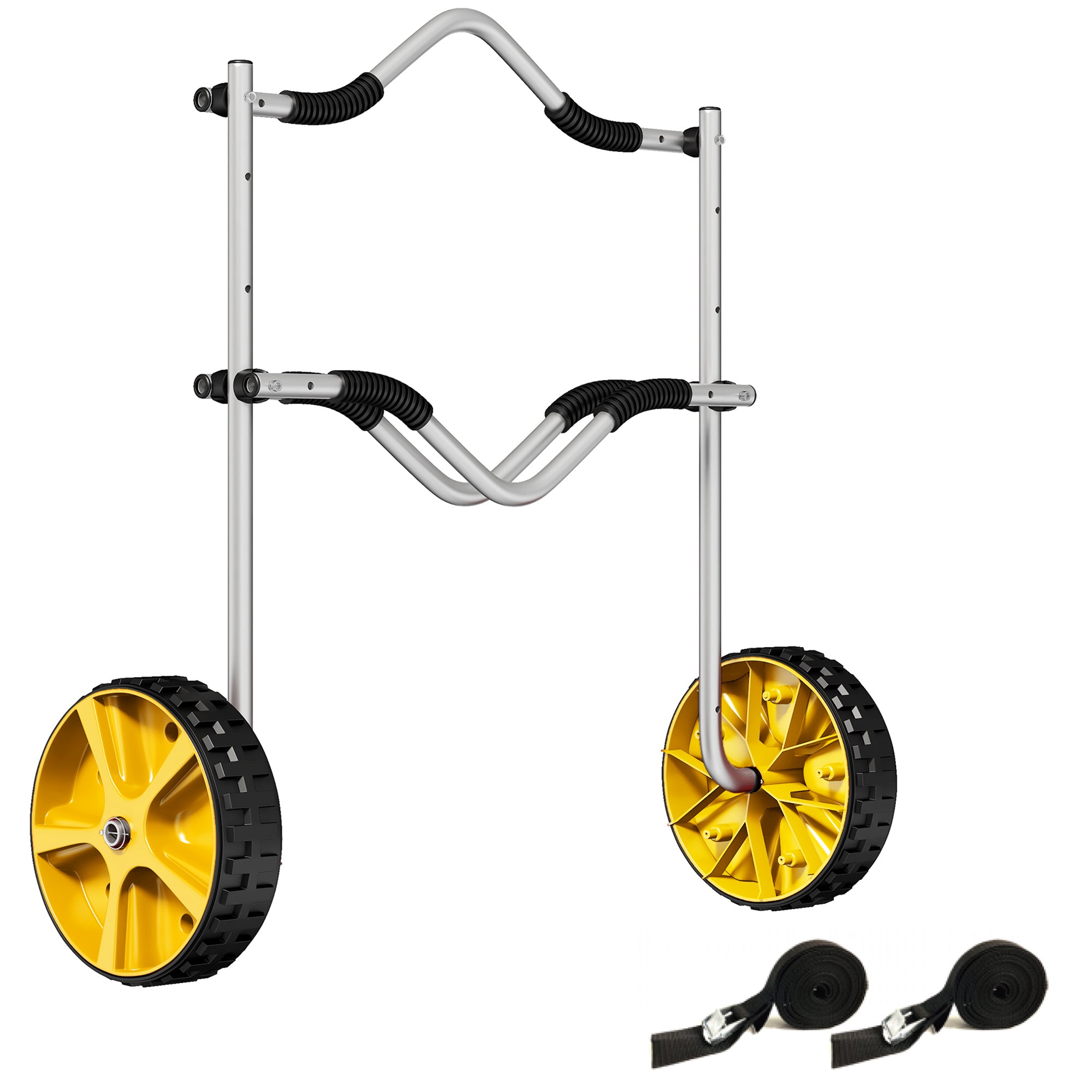 Kayak Trolley Adjustable, Tension Strap, Aluminum Yellow
