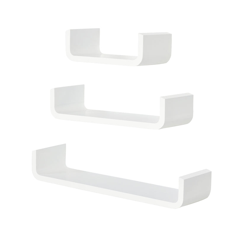 Floating Shelves, Set of 3 Invisible Wall Mounting, White