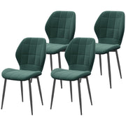 Set of Four Relaxed Tub Dining Chairs, Flannel - Green