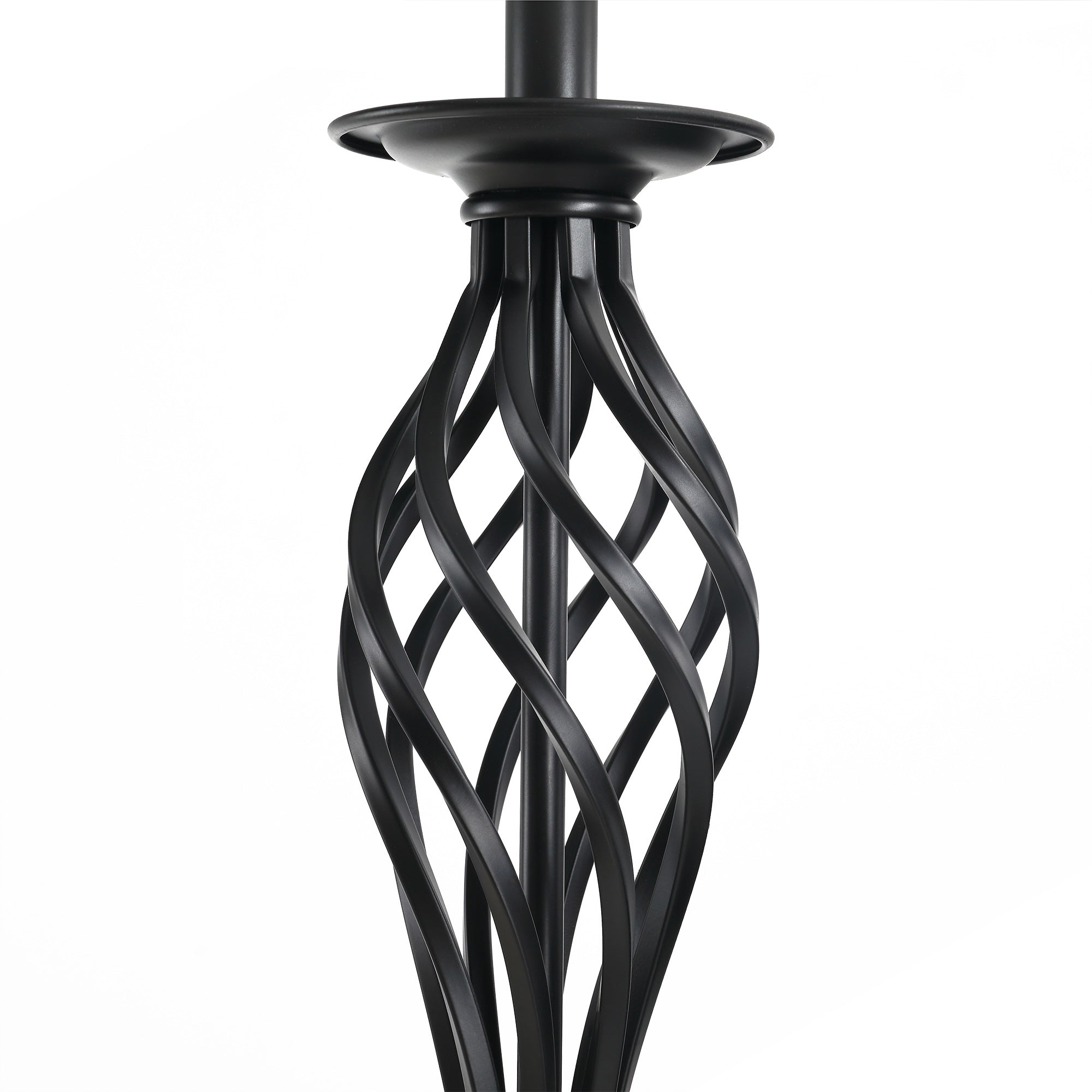 3-Piece Lamp Set: 2 Table Lamps (Ø38cm) & 1 Floor Lamp (Ø62cm), Vintage Black/White Metal/Cotton