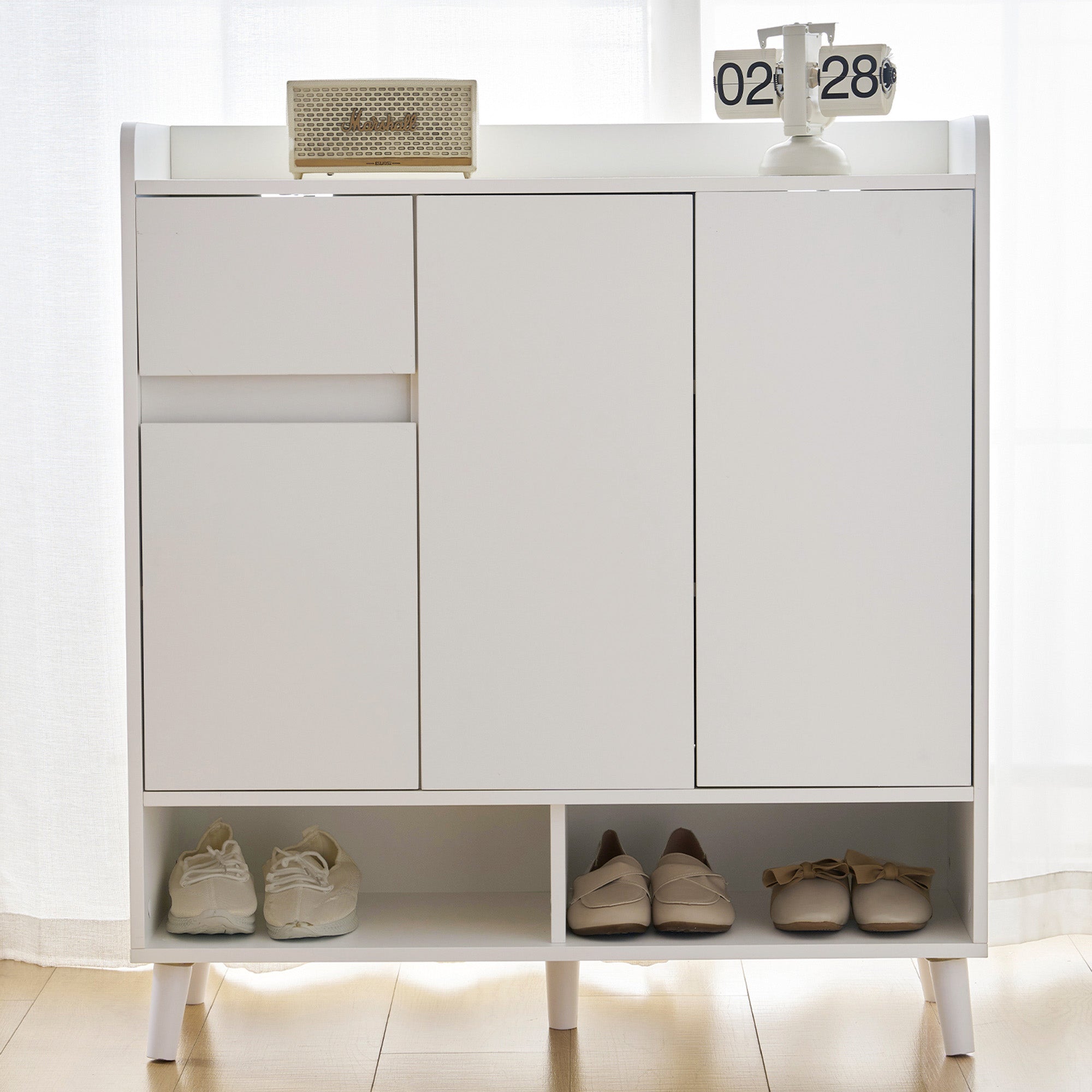 Chest of drawers with adjustable shelves, minimalist home organizer, solid wood