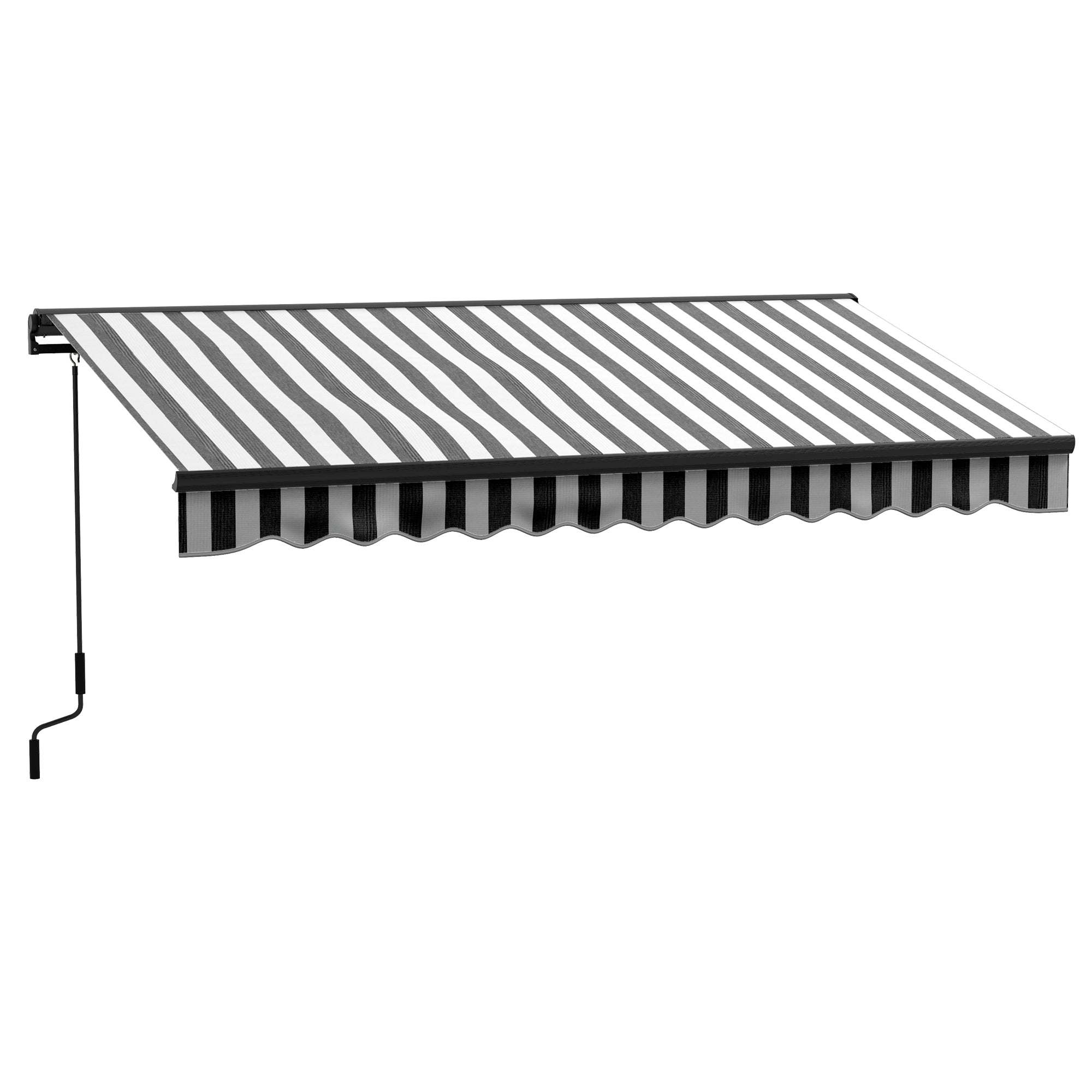 2.5 x 3.5m Electric Awning with Remote Aluminium Frame Grey/White