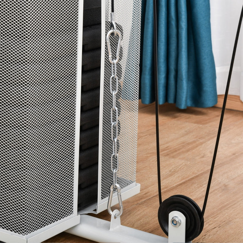 Multifunction Home Gym Weight Training Workout Station, White