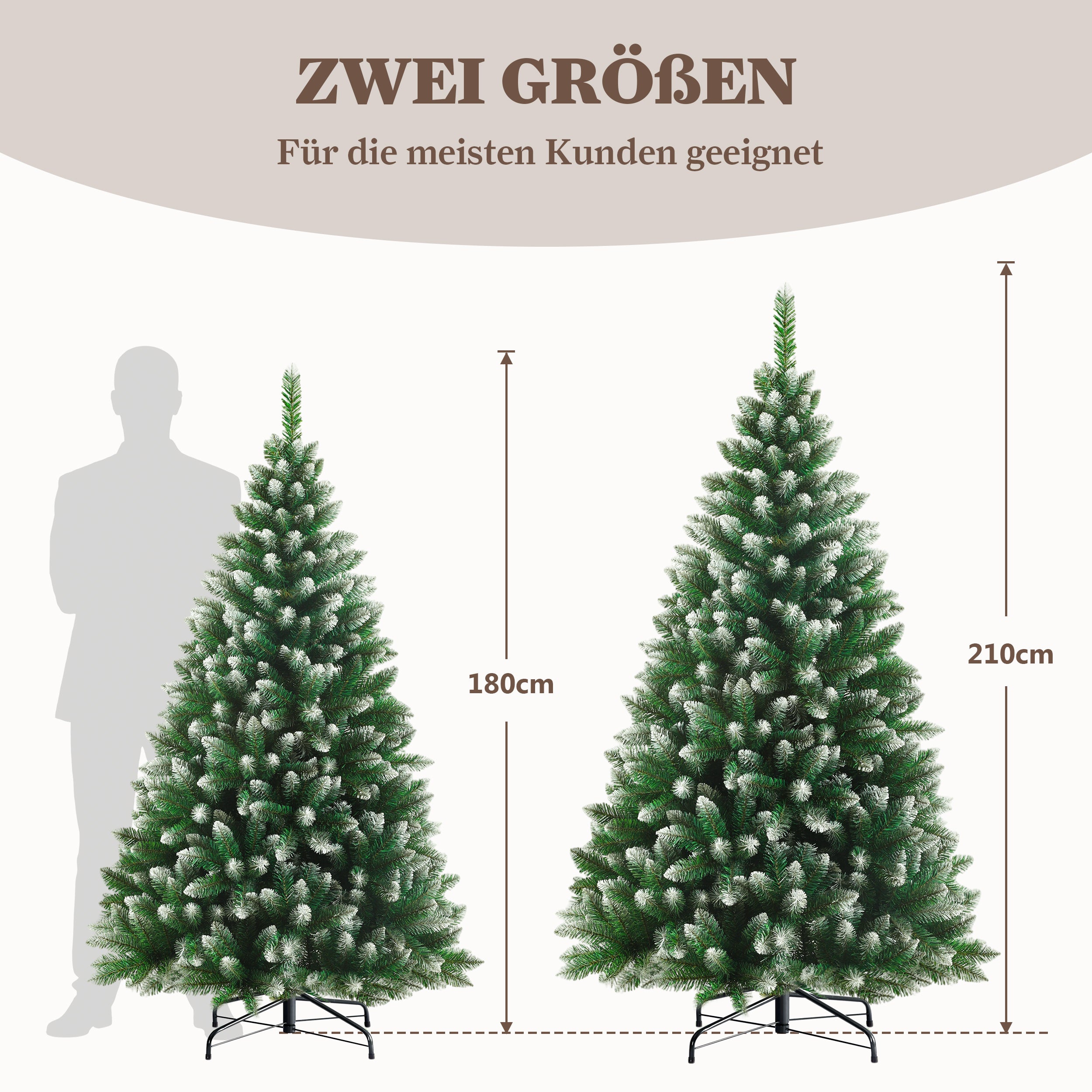 Artificial Christmas Tree 180cm 800 Tips with Lights - Natural Style