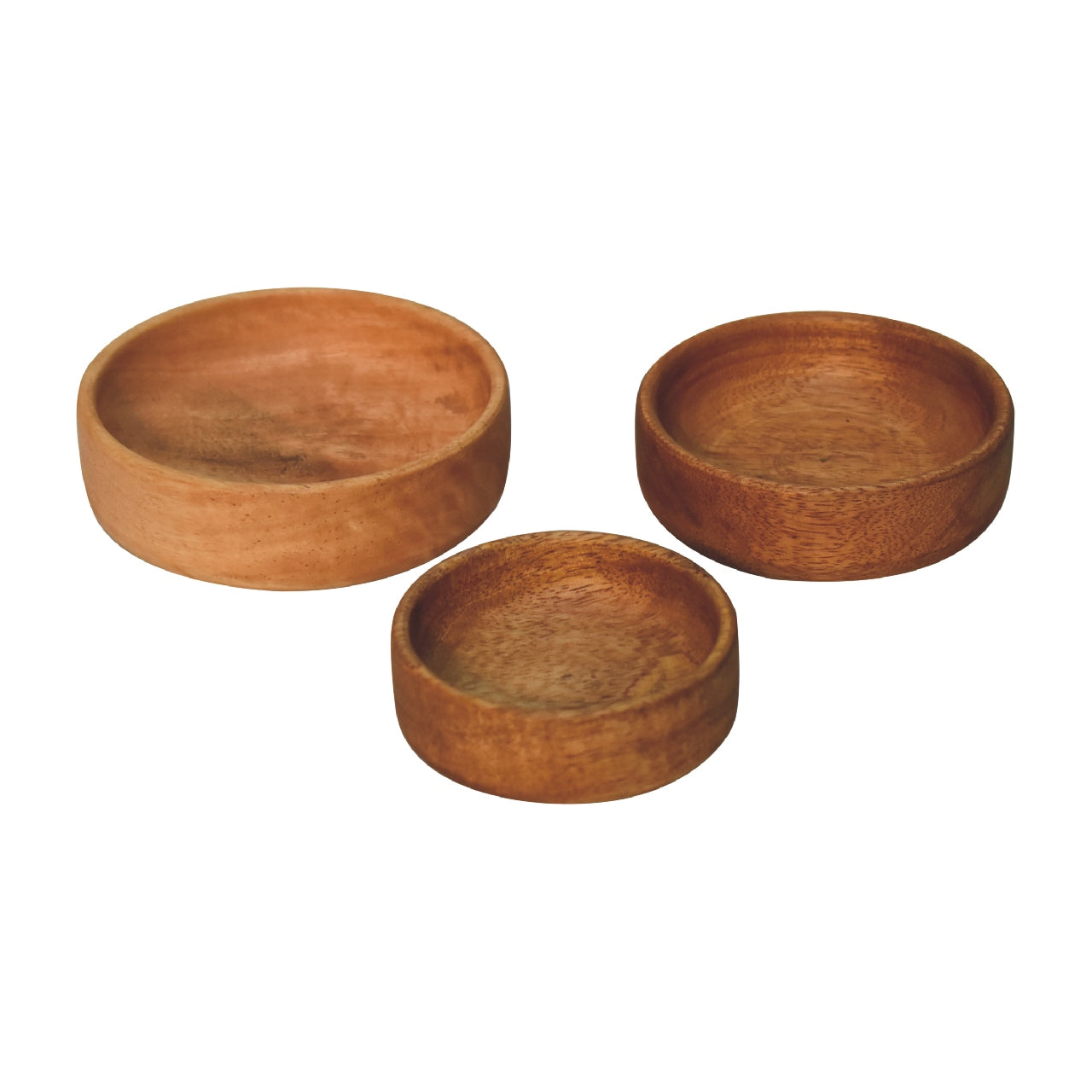 Serveware Fruit Bowl Set of 3, Solid Wood Light Brown