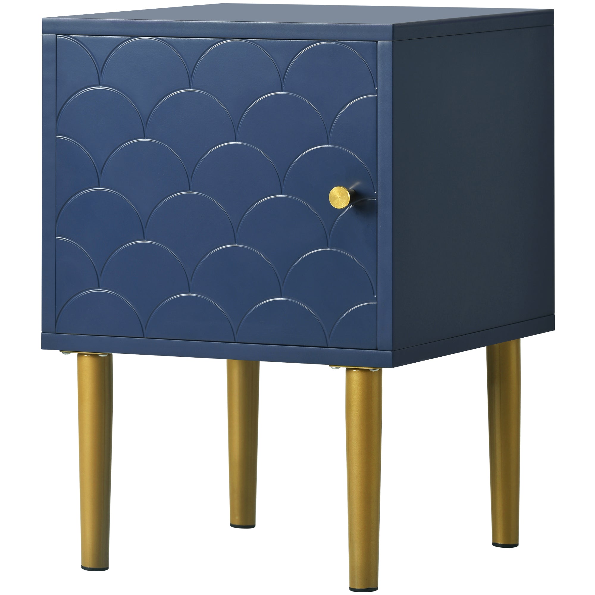 Nightstand Side Table H50/W35/D35 cm, Navy Blue