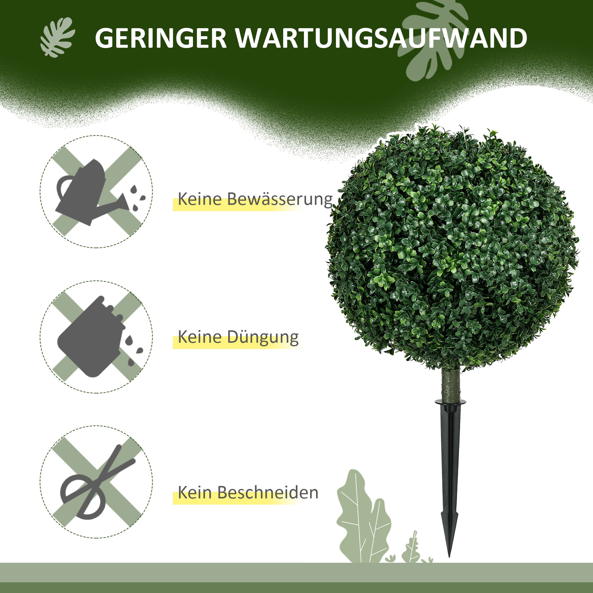 Artificial Boxwood Shrubs Set of 2 Large 70cm UV Protection - Realistic Green