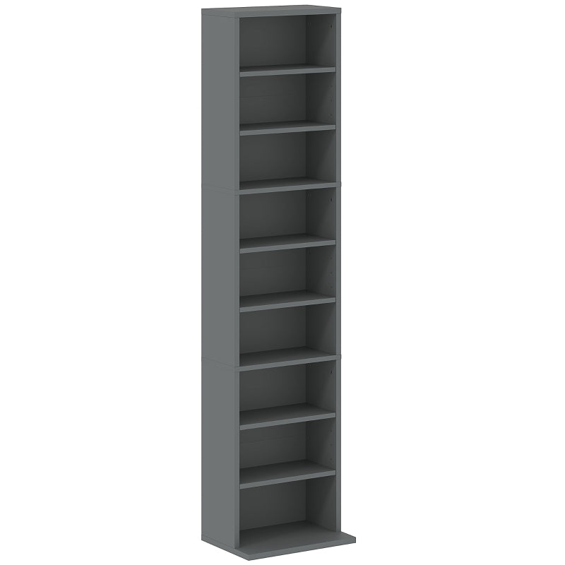 260 Narrow CD/DVD Storage Unit Tall Design Grey