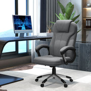 Vinsetto Office Chair Ergonomic Computer Rocking Function with Armrests, Grey Linen Look