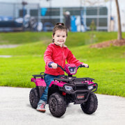 Kids Quad Bike, 12V Ride-On ATV with Music & LED Headlights - Pink