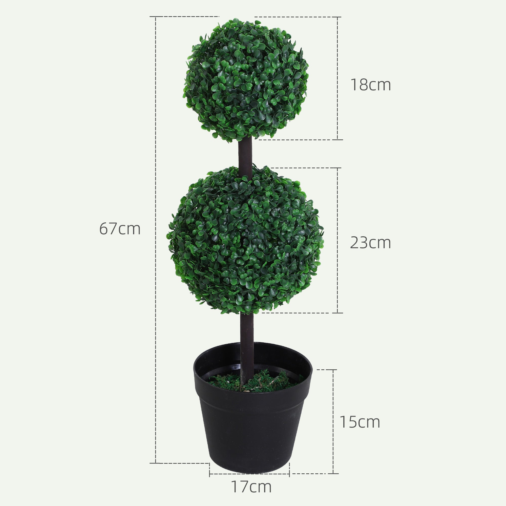 Artificial Plants, Set of 2, 67 cm, Plastic