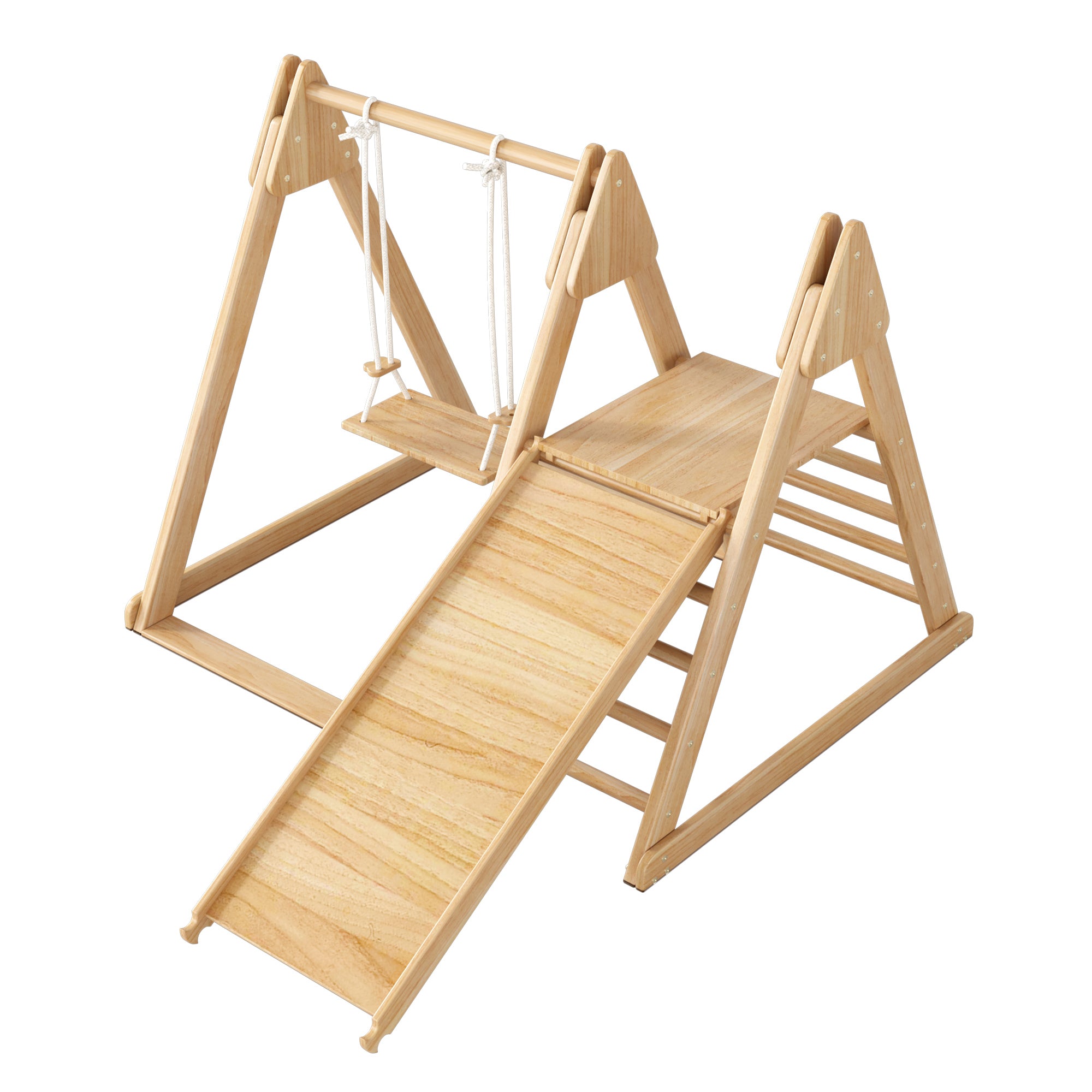 Children's Slide and Swing, 3-in-1 Wooden Toy