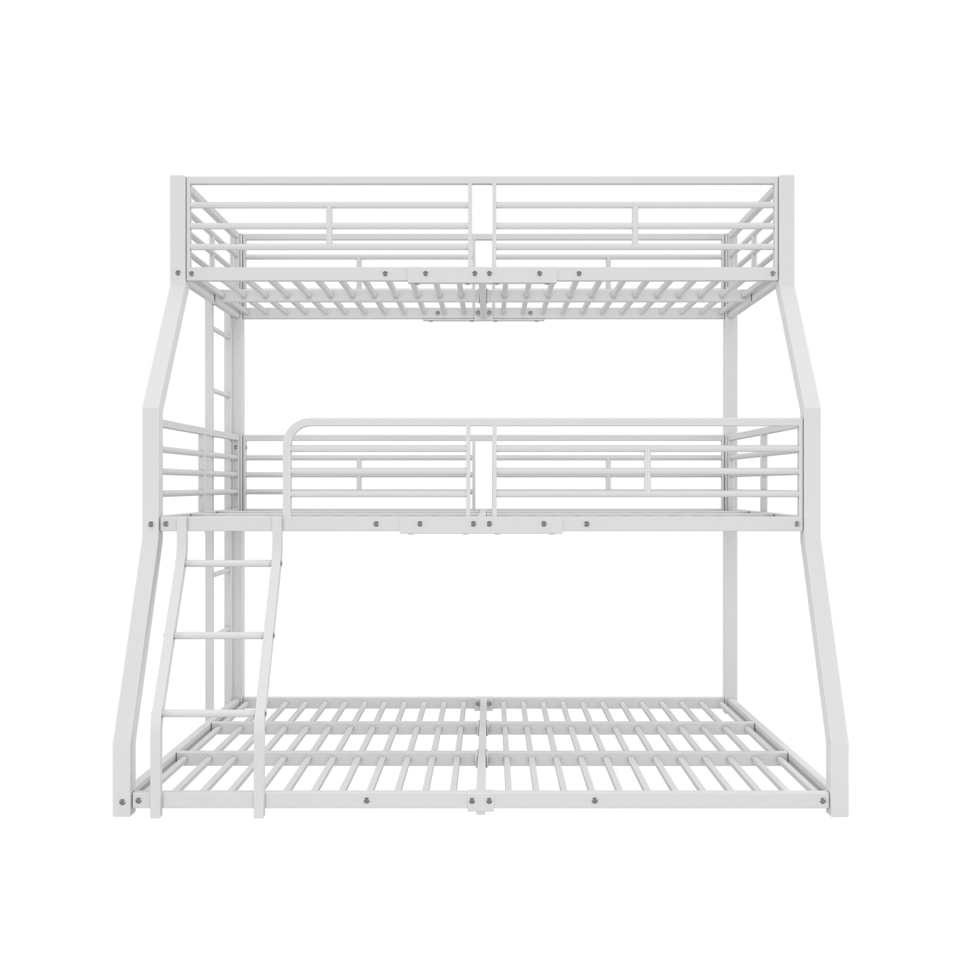 Triple Bunk Bed Metal Frame Multi-Size - White