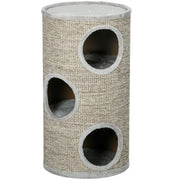 Cat Climbing Frame, Sisal Covered, Cosy Platform - Light Grey