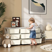 Kids Storage Unit Nine Drawers Cream