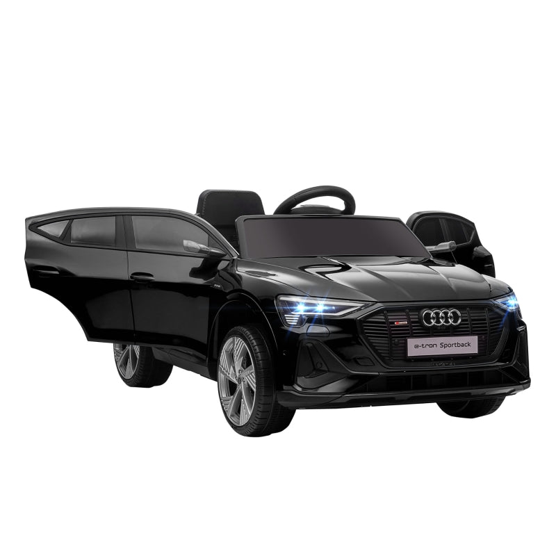 Audi E-tron Licensed 12V Electric Car with Parental Remote, Music, Lights, Suspension Wheels, Black