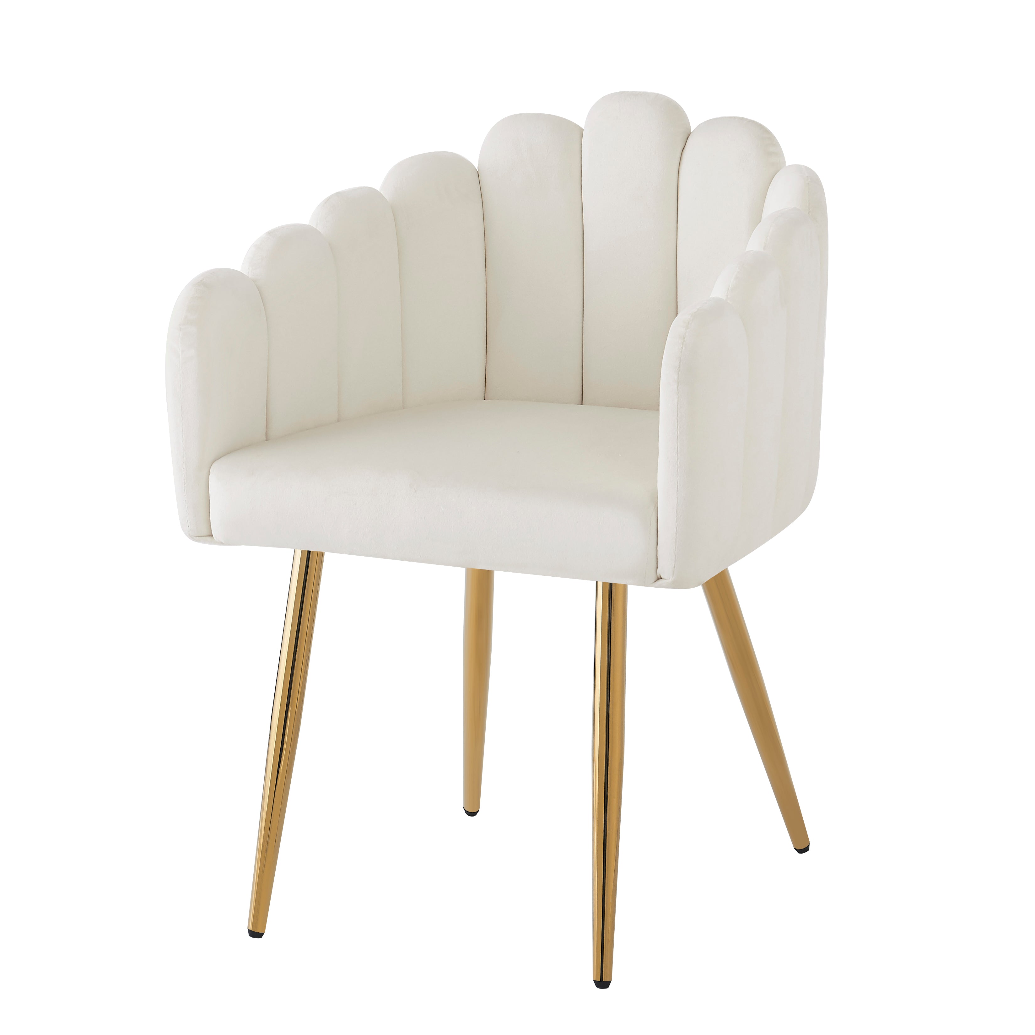 Dining Chair, 4-Piece Fan-Shaped Adjustable Velour Fabric