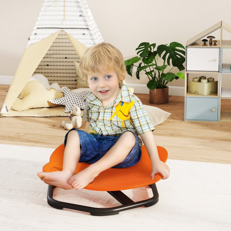 Planet-Shaped Swivel Chair, Sensory Spinning for Balance & Coordination, Orange