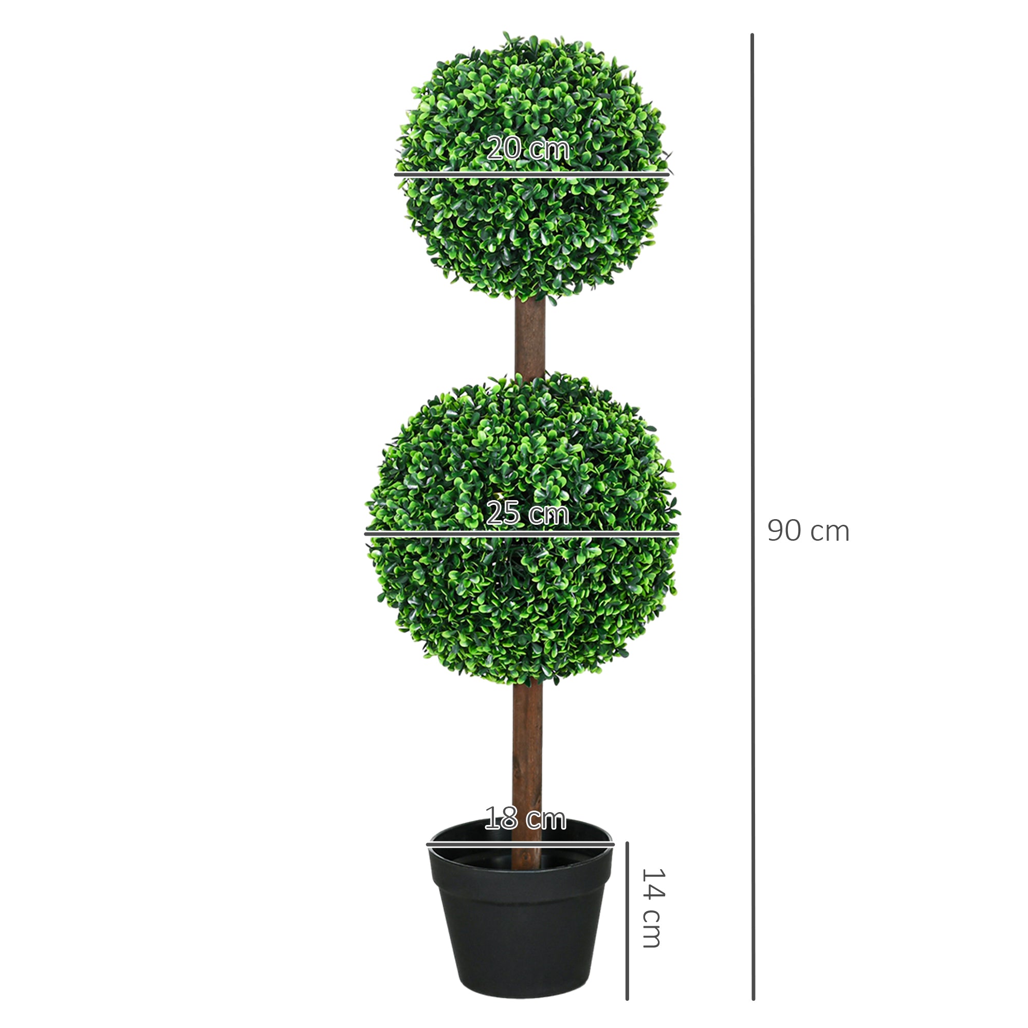 Artificial Plants Boxwood Double Ball 90cm UV-Resistant, Green