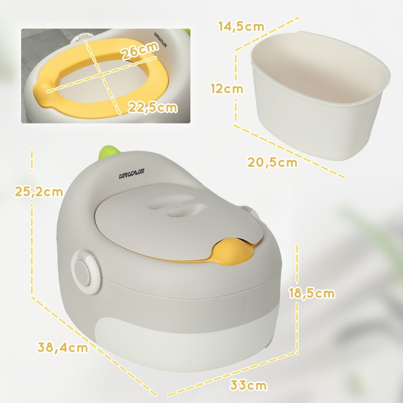 3-in-1 Children's Potty, Removable Seat Faux Leather Upholstery, Grey