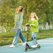 Children's Scooter with Foldable Metal Frame and Double Brakes, Black