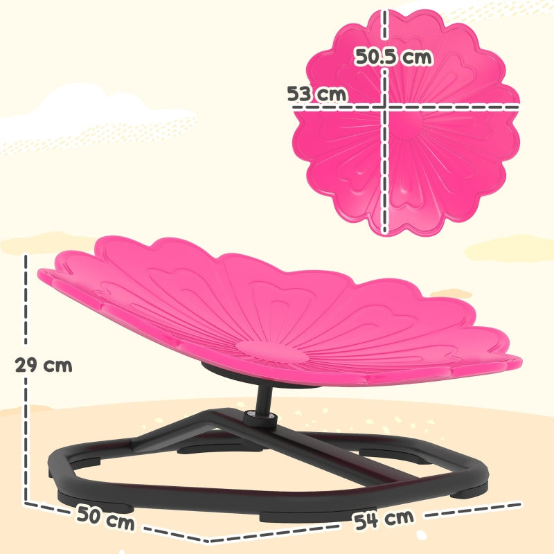 Flower-Shaped Sensory Spinning Chair Non-Slip Base Balance/Coordination Pink