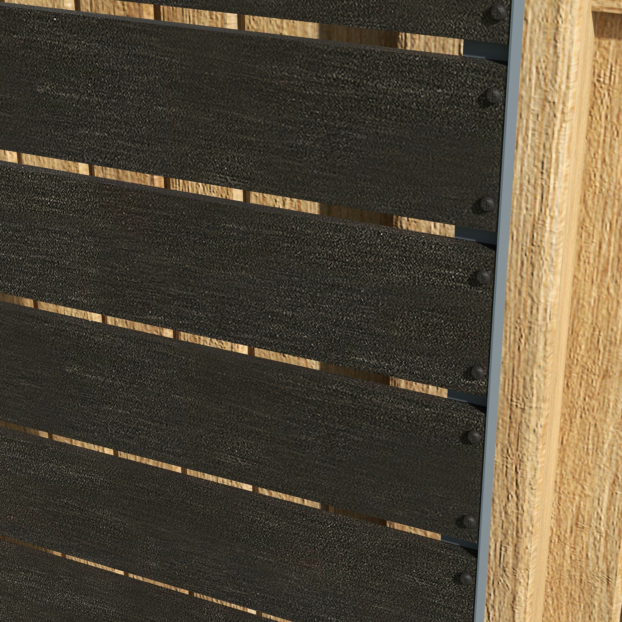 Garden Planter Box 34 x 69.5cm with Back Trellis, Black