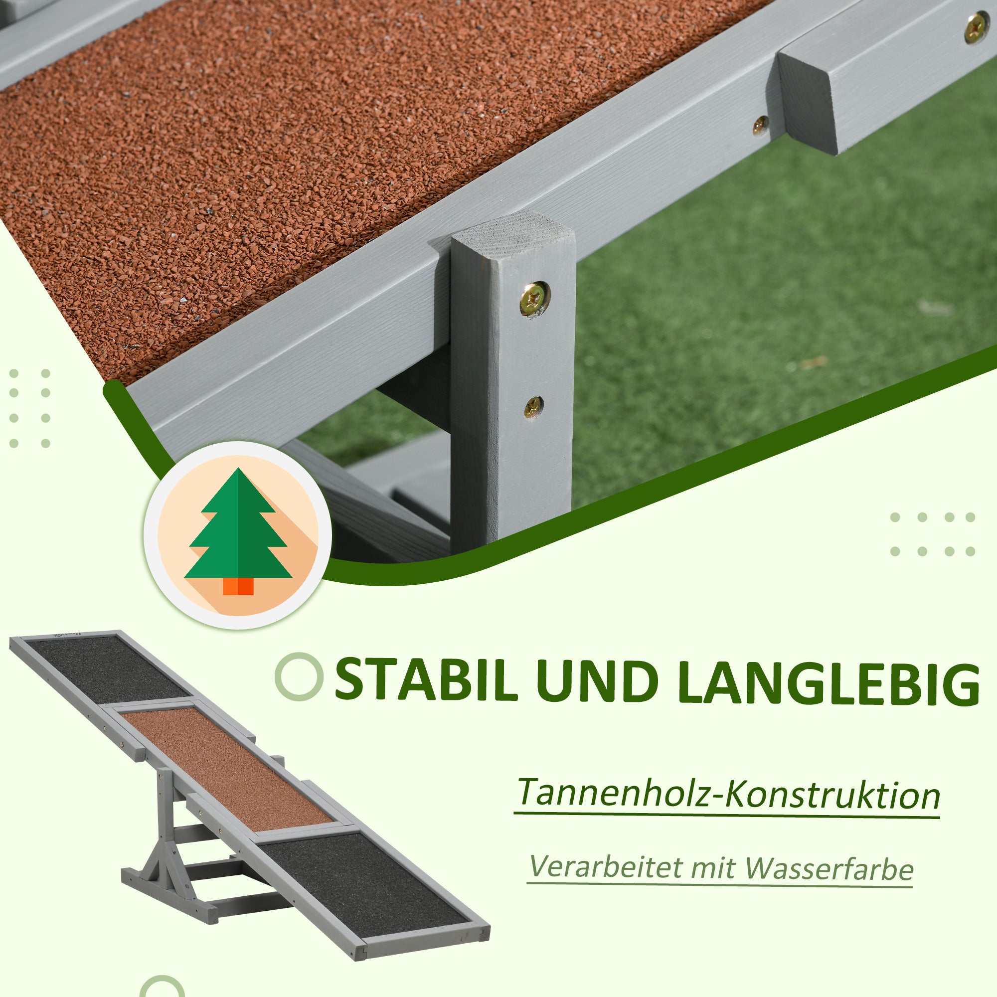 Dog Seesaw Agility Training 180x30x30cm Large Dogs, Wooden