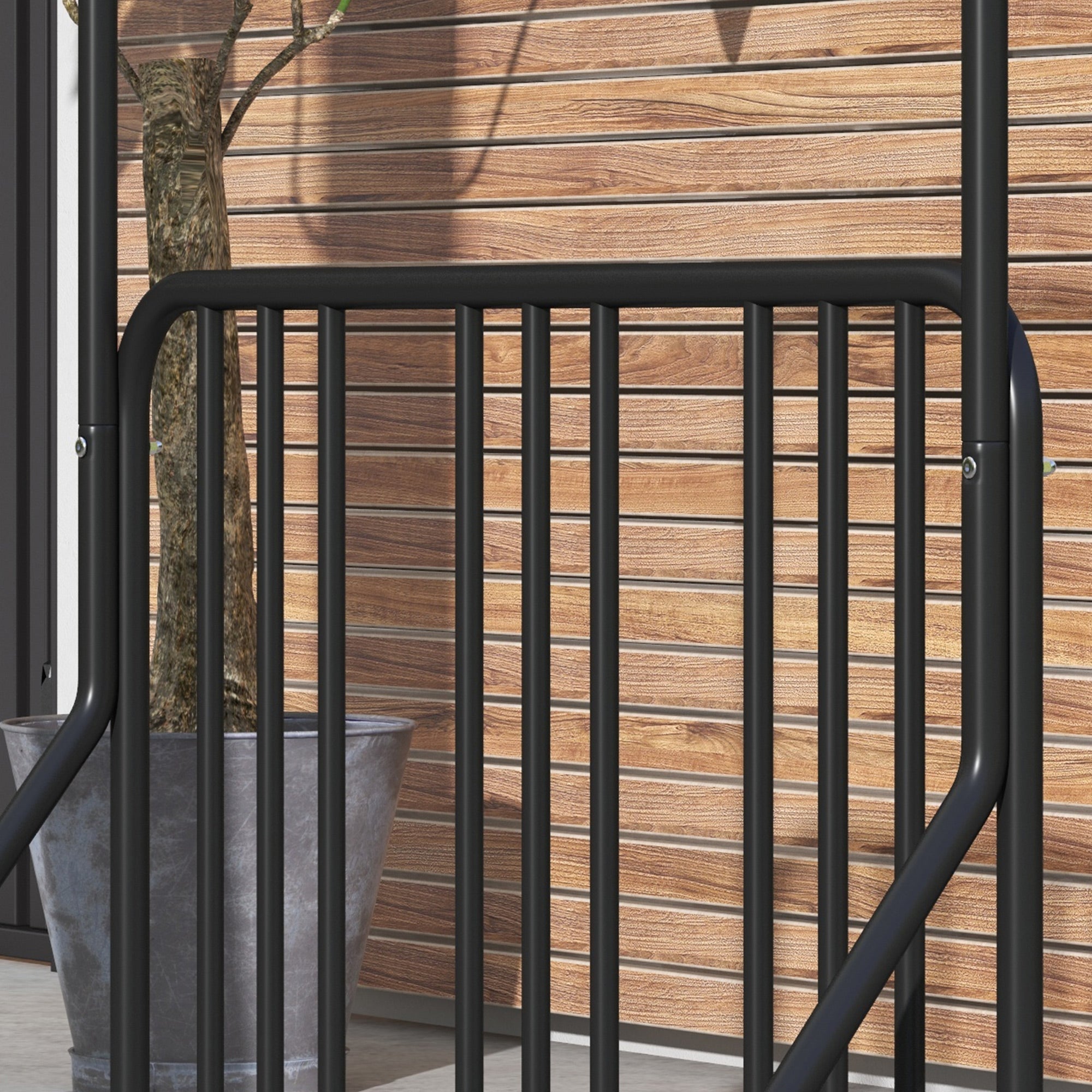 DURHAND Bicycle Stand, Weatherproof 4-Bicycle, Steel Black