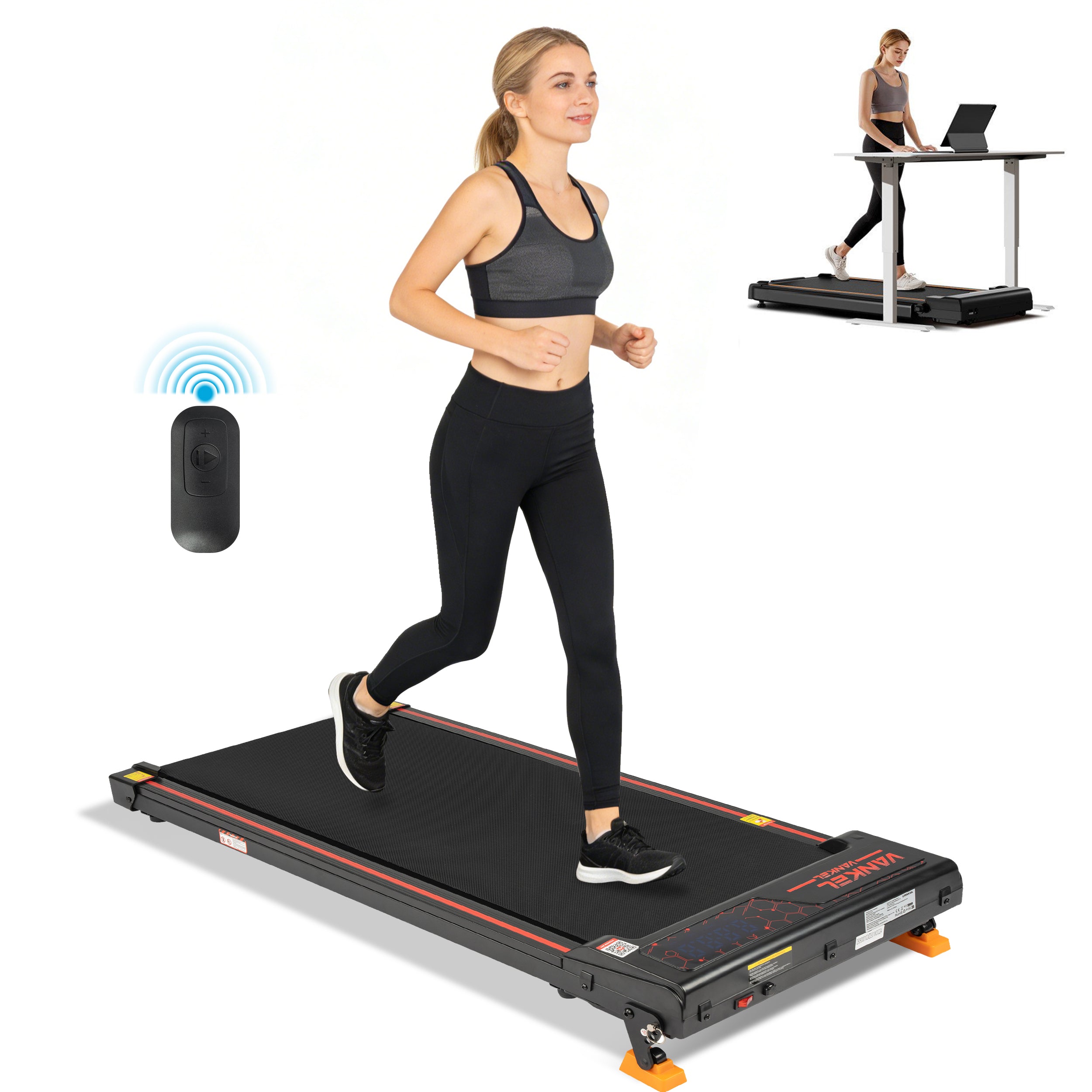 Walking Pad Treadmill, 1-6 km/h Electric 2-in-1 with App and LED Display, Incline Adjustment