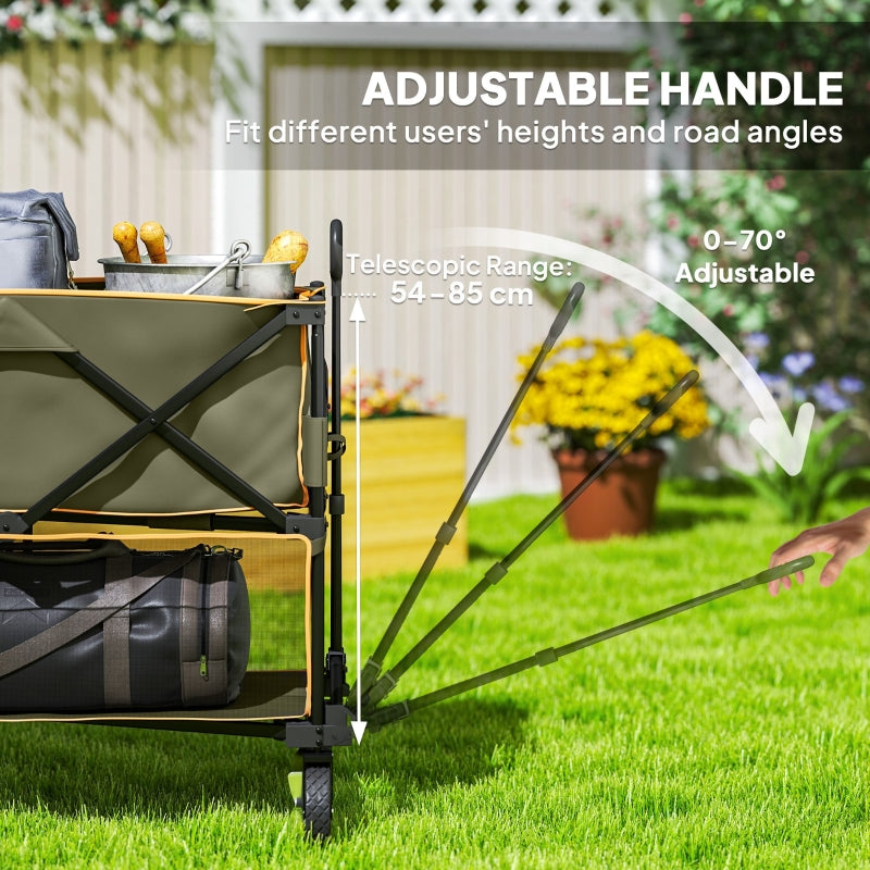 Double Decker Folding Trolley, 200KG & 350L Capacity Collapsible Extended, Grey