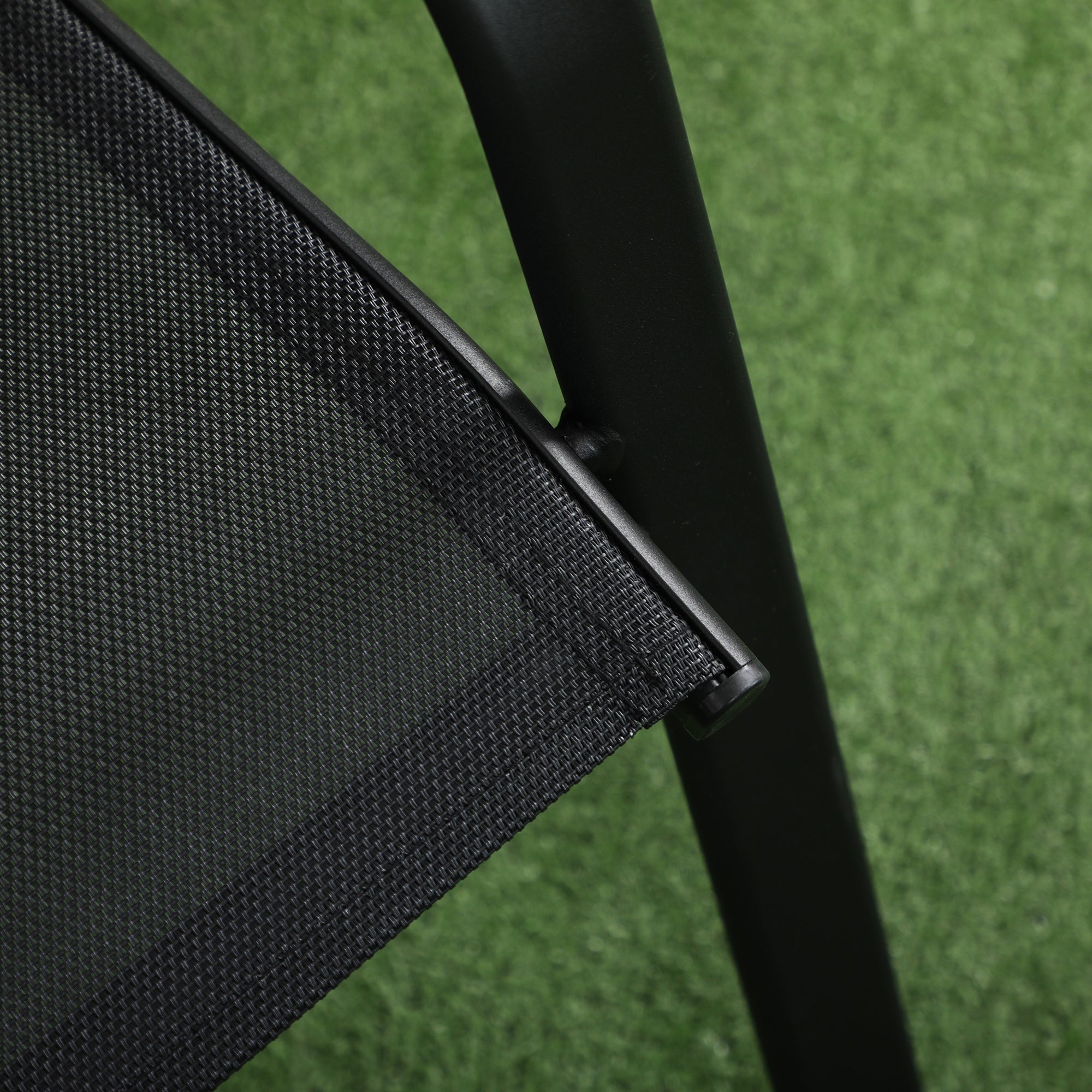 3 Pieces Outdoor Bistro Set, Stackable Armchairs with Coffee Table, Black