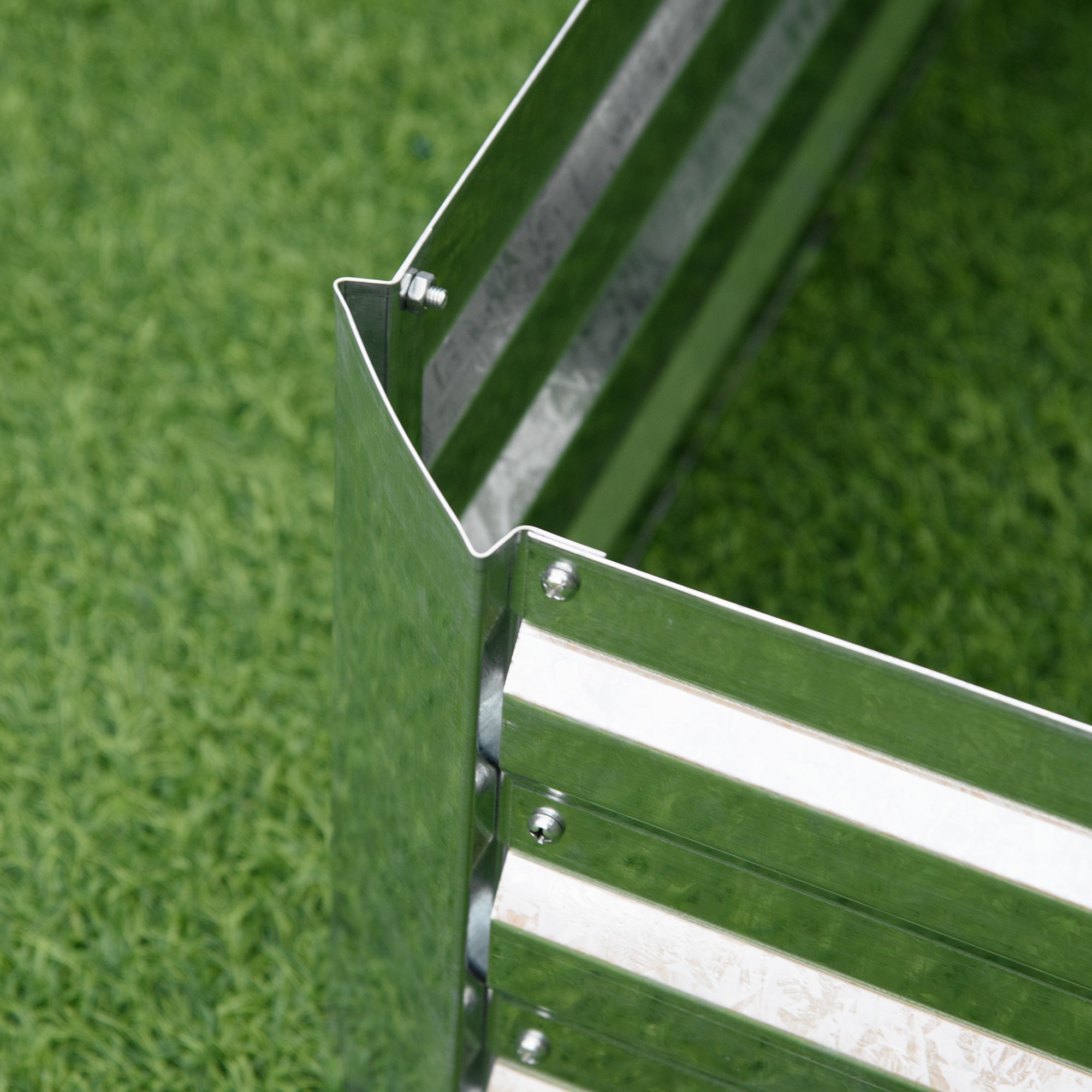 Raised Bed Galvanized Steel Planter, Silver