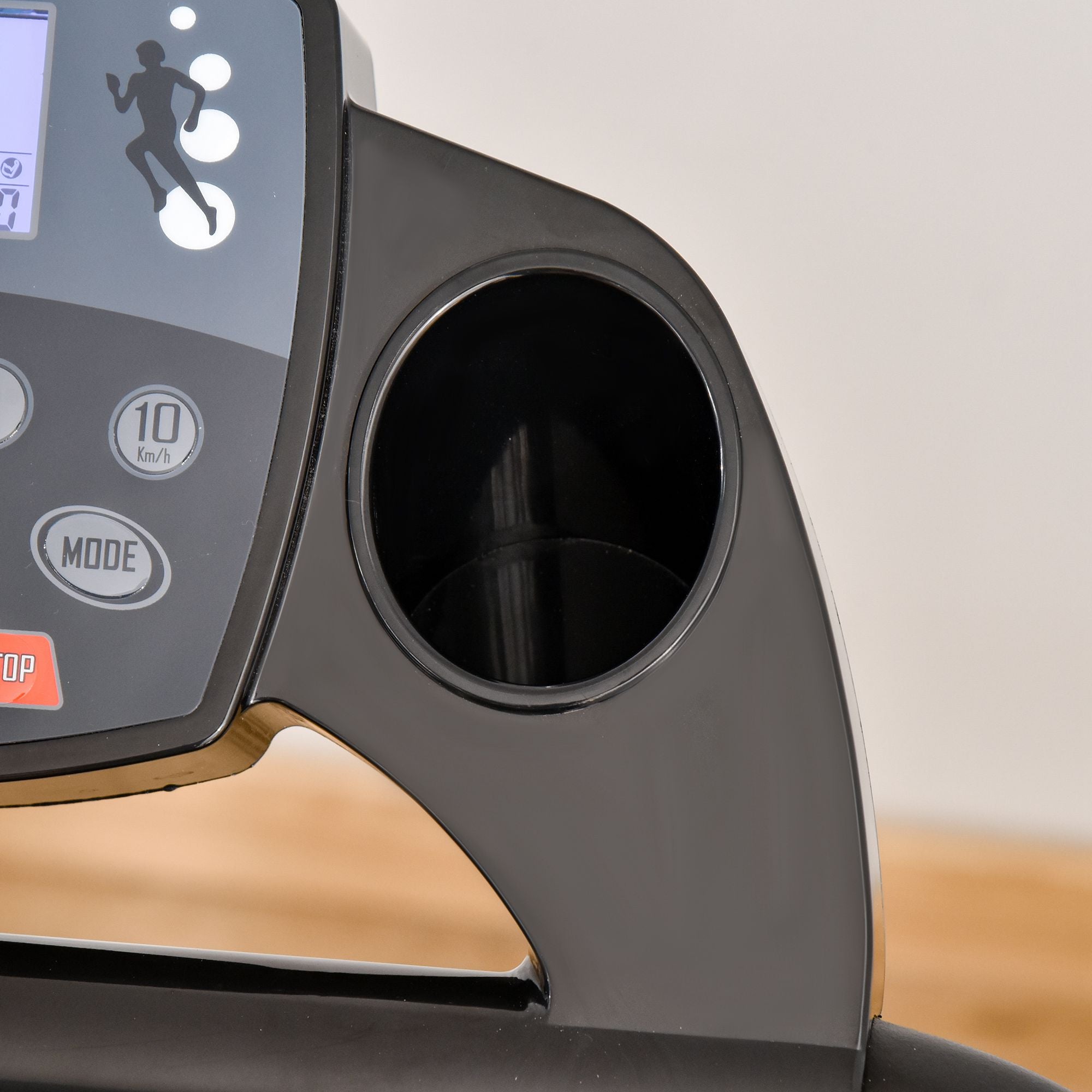 Electric Folding Treadmill, 500W LCD Display, Black