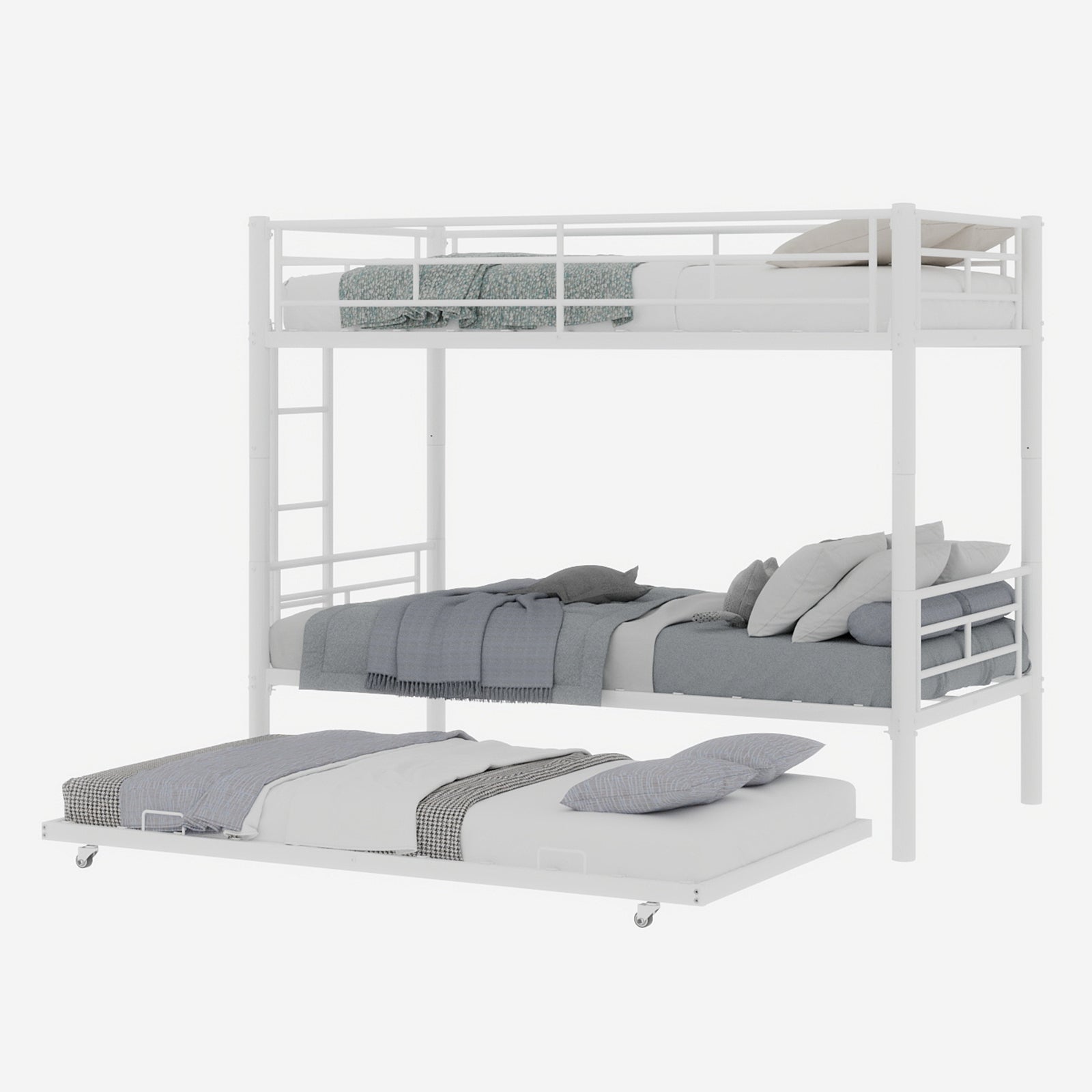 Meta Twin over Twin Bunk Bed, Heavy-Duty Stable Low Noise Safety Railing, Metal