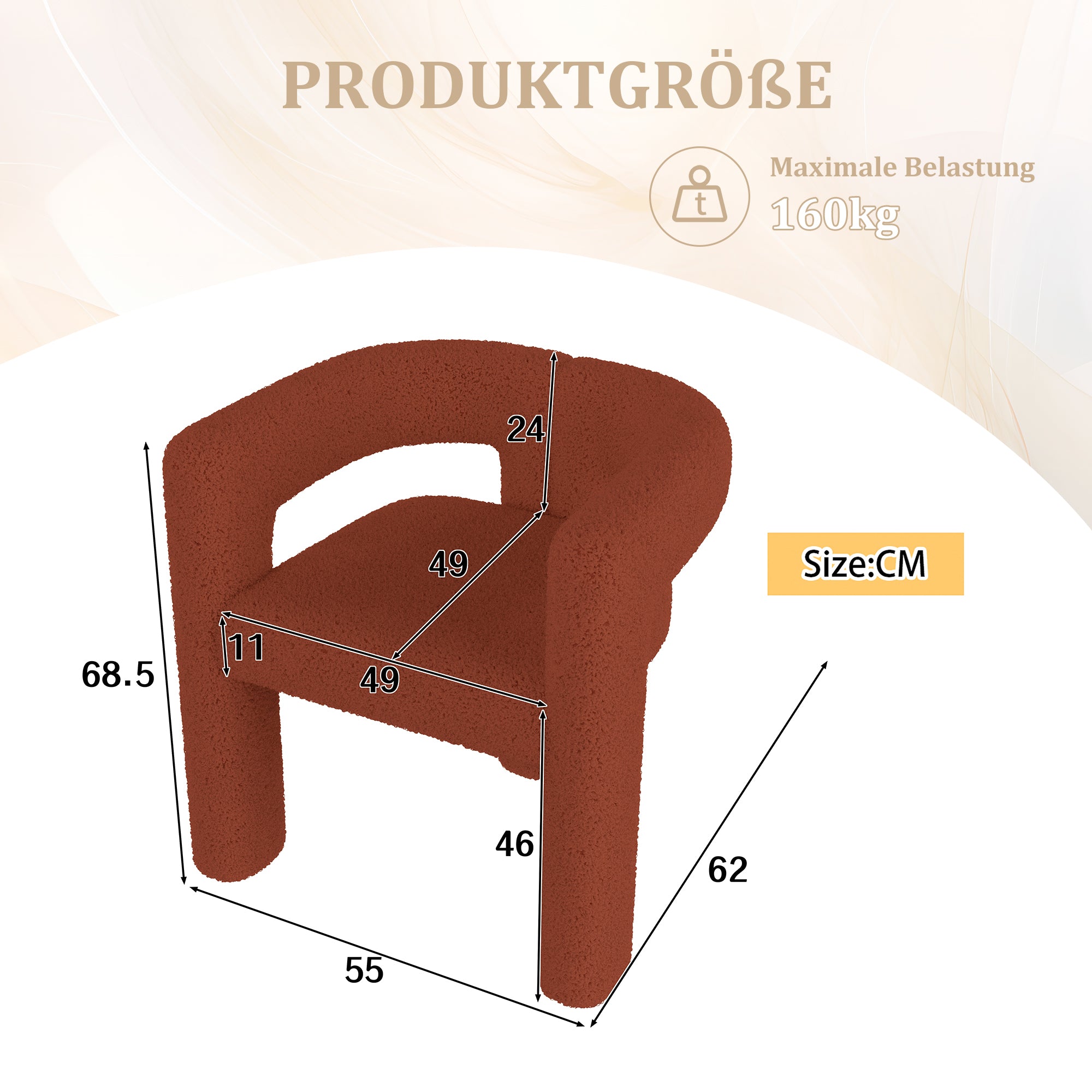 Ergonomic Armchair, Teddy Pile, Unique Design, Maximum Comfort