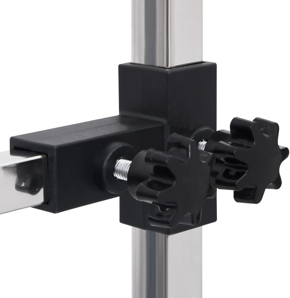 Collapsible Pet Grooming Table, Adjustable Arm & Storage, Steel Legs