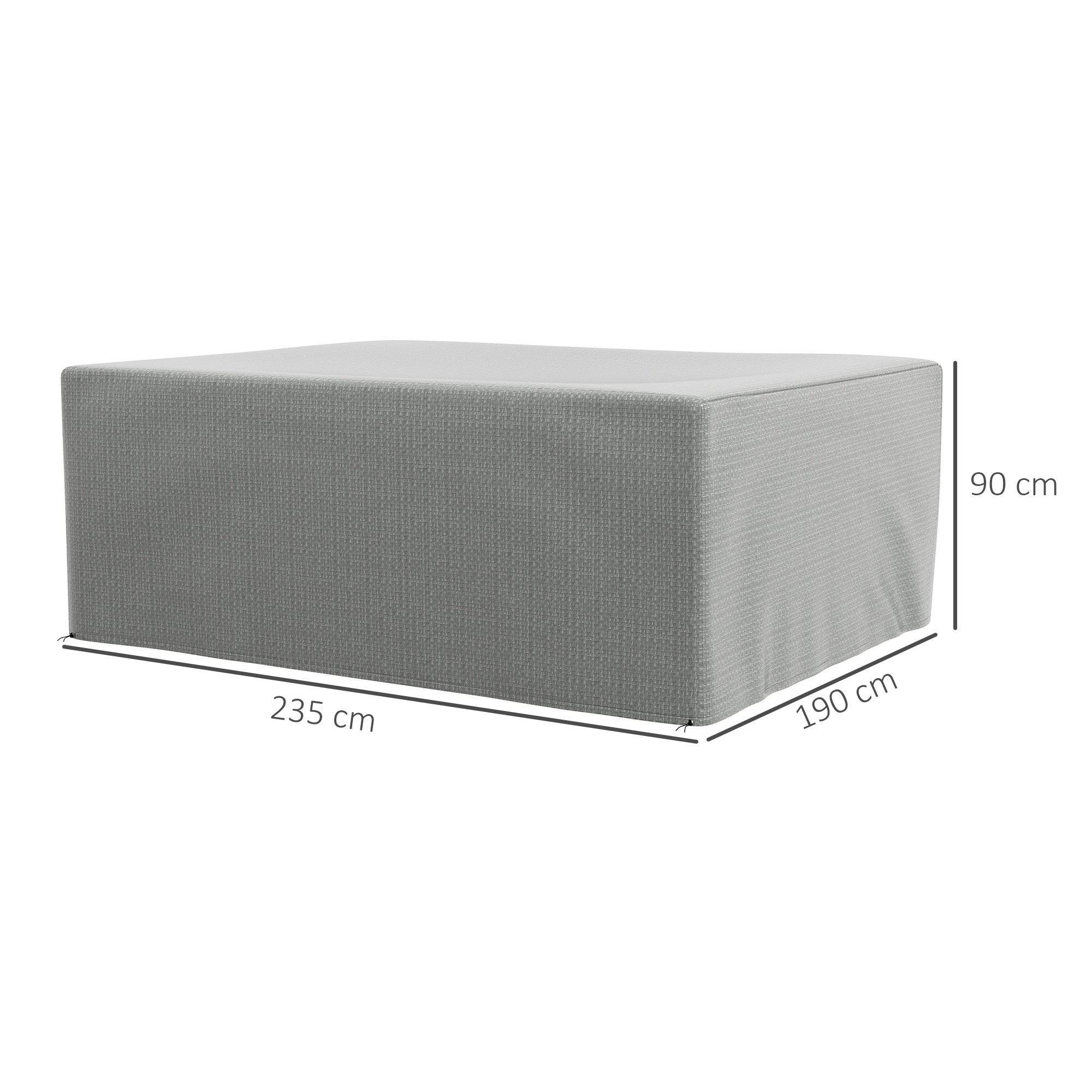 Large Patio Set Covers, 235x190x90cm Waterproof Anti-UV Protection, Grey