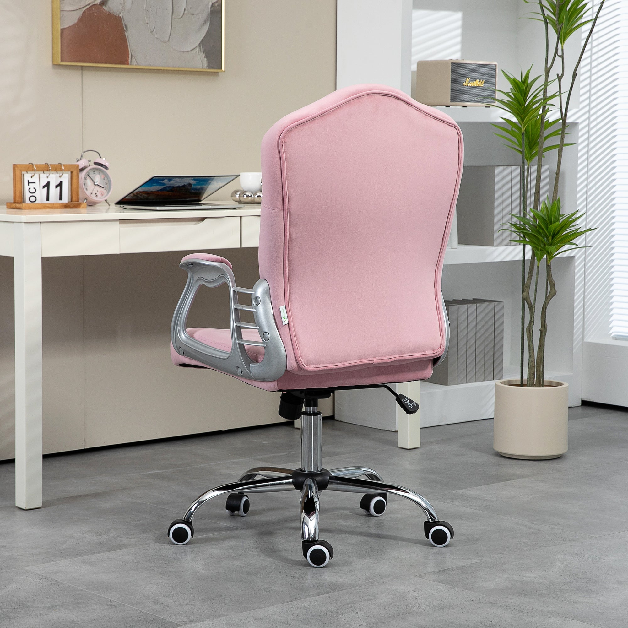 Office Chair, Ergonomic Rocking Height Adjustable, Pink