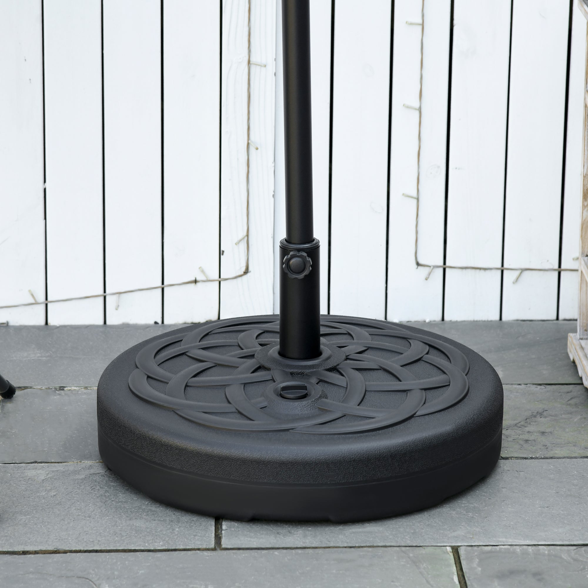 Parasol Base Round Fillable up to 35kg Stand Ø38/48mm Black