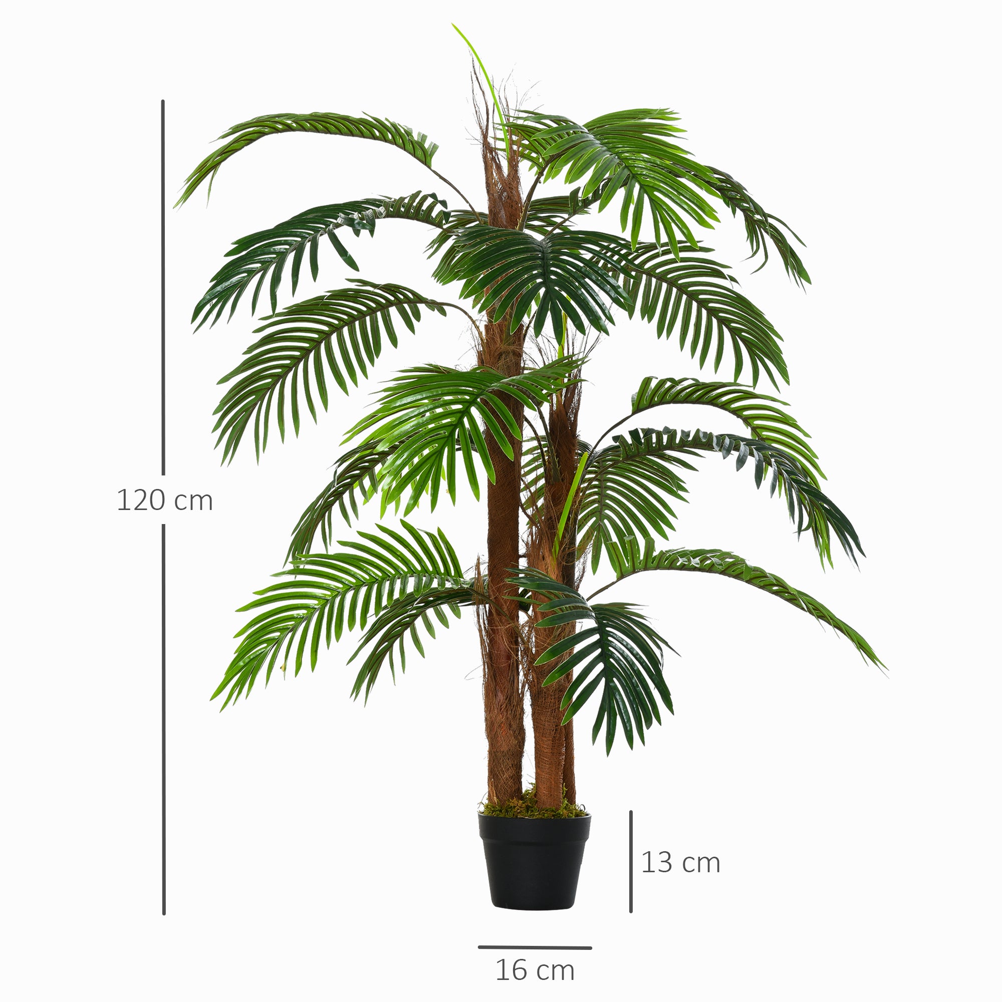 Artificial Palm 120cm, lifelike, plastic pot