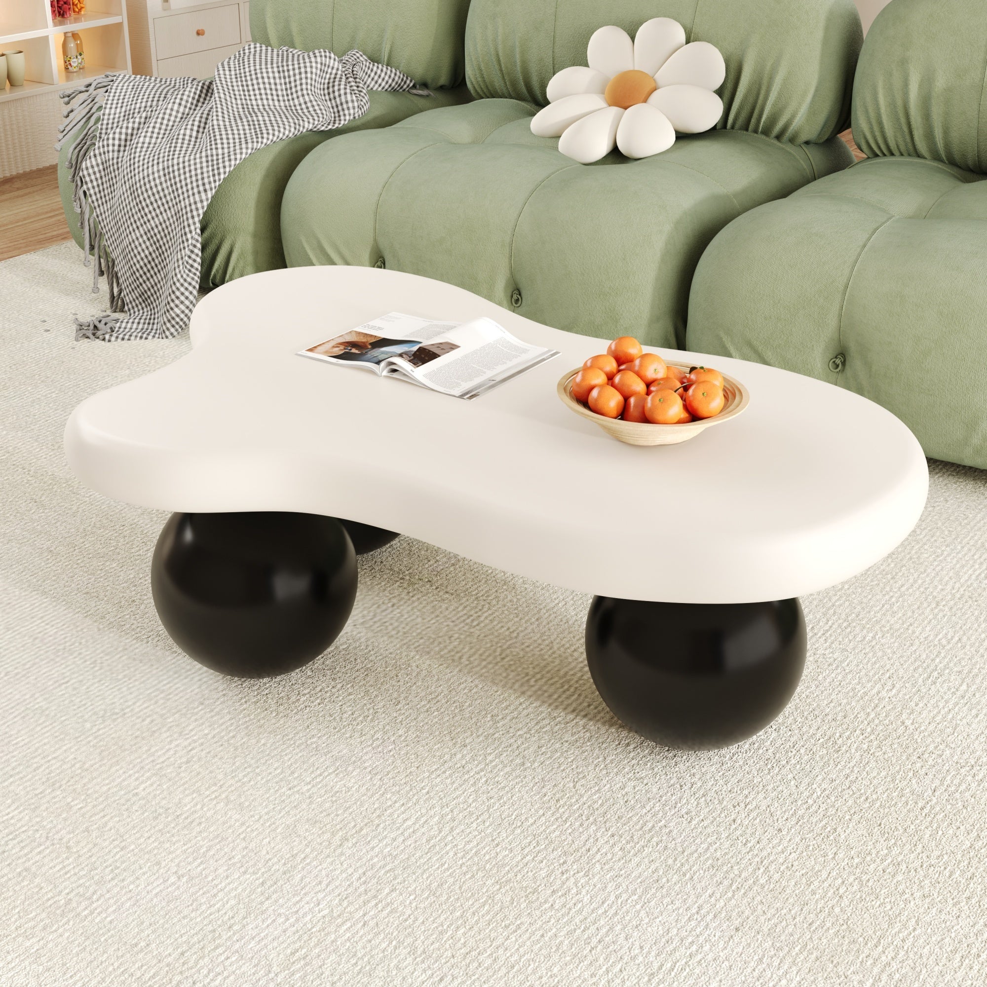 Cloud Style Coffee Table LED Lighting 16 Colors Round Leg Design